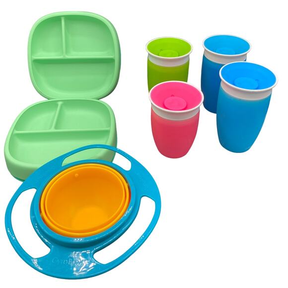 Munchkin Other - Lot 7 Munchkin 360 Gyro Bowl Nuk Suction Plate Cup Sippy Toddler Boy Girl Blue